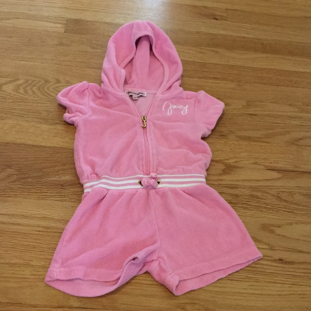 Juicy Couture pink terry girl swim cover romper